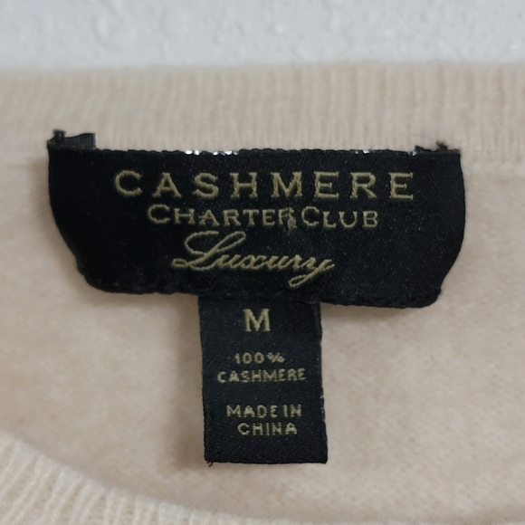Charter Club Cashmere Sweater in Cream - Picture 3 of 5
